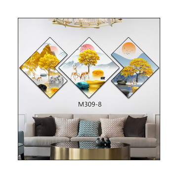 Luxury Home Decor: Golden Deer HD Canvas Printing with Diamond Frame
