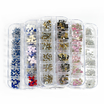 Wholesale Bling Mixed Shape Glass Nail Crystals Kit for Nails