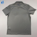 Camisa de pólo de golfe em cinza e preto respirável