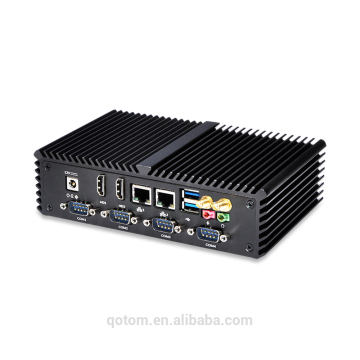 2017 6 Com Mini Pc Celeron 3205U CPU, 2G RAM, 8G SSD,WIFI ,aluminium alloy chassis,6*COM +2*RJ-45 LAN+2*HD Video +6*USB