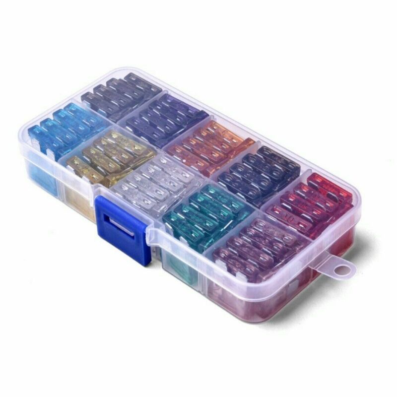 100Pcs ATC/ATO Car Automotive Boat Truck Blade Fuse Assortment Kit Standard Case