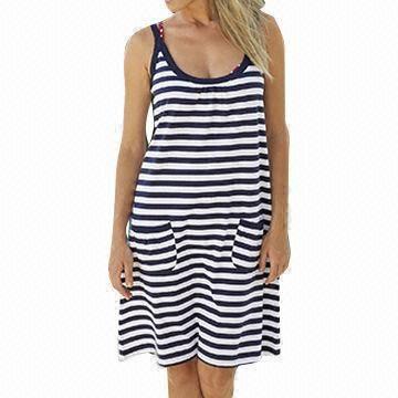 Women's Yarn Dye Sleepwear, Made of 100% Cotton, with Two Patch Pocket