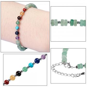 7 Chakra Yoga Meditation Bracelet Reiki Healing Crystal Stone Double Layer Natural Gemstone Beads Bangle for Women Men