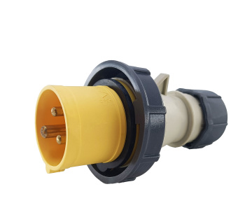 IP67 Tappo maschio giallo impermeabile 16A 100-130V ~ 3 pin Connettore industriale