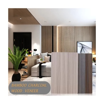 Bamboo Charcoal Wood Veneer PVC Wall Panel, 1220x2440mm Wood Grain Wall Board (8mm/5mm) for Indoor Decoration