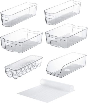 Transparent Acrylic Kitchen Fridge Can Dispenser Organizer Bins