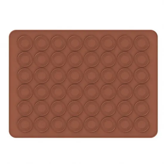 48 Hole Reusable Macaron Baking Mat Silicone Mold for Cakes, Desserts, Chocolate, and Cookies