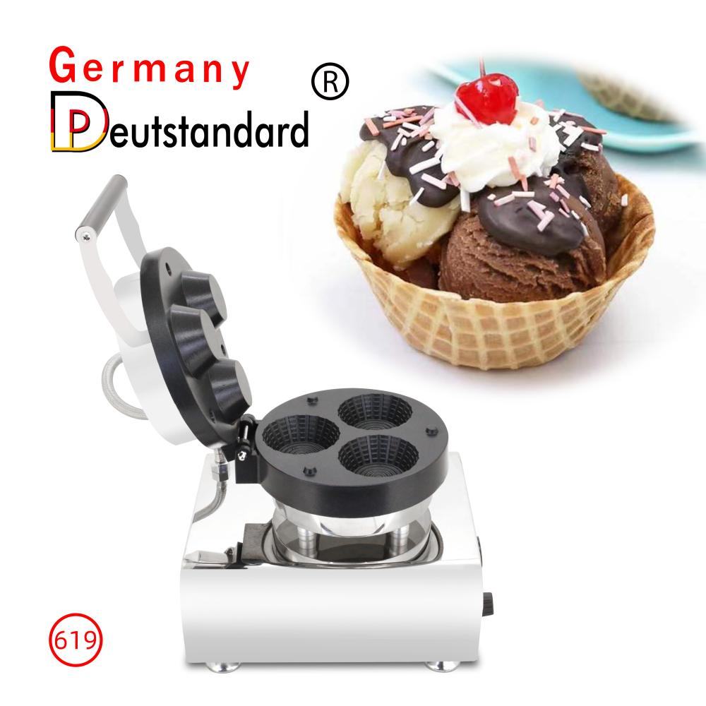 Kommerzielle knusprige Waffelkegelmaschine Blumenkorb Form Eiscremeschale -Form -Maschine Eiscreme Kegel