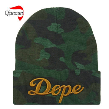 Folded Camo Jacquard Beanie Hats (LW-043)