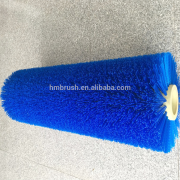 Cylindrical rotating road sweeper brushes