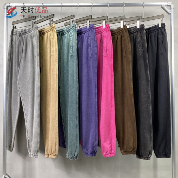 Custom Retro Street Fashion Cotton Fleece Sweatpants with Logo Print