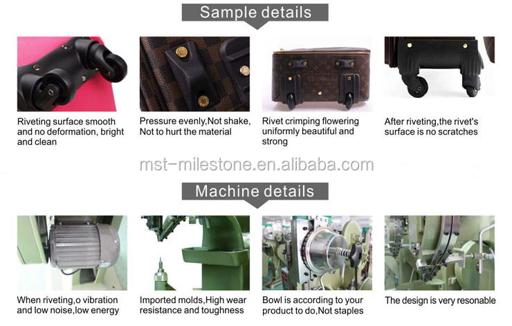 Foot operated brake shoe brake lining rivet machine