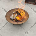 Rust Corten Steel Fire Pit Bowl With Stand