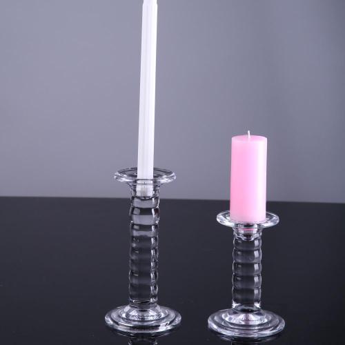 Glass Ring Candlestick Holder