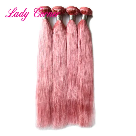 Different length 4 to 6 inch indian remy pink weave hair extension human