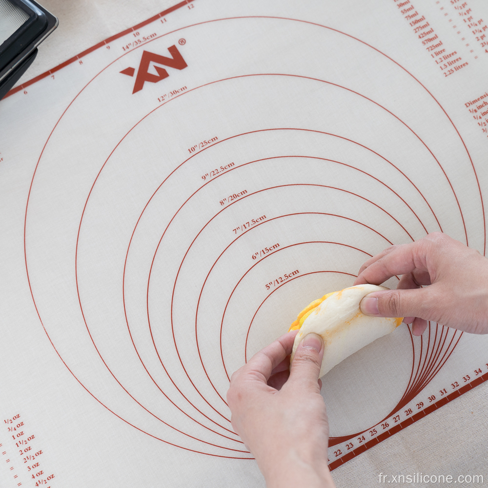 Tapis de pâte à pâtisserie en silicone sans glissement de qualité alimentaire