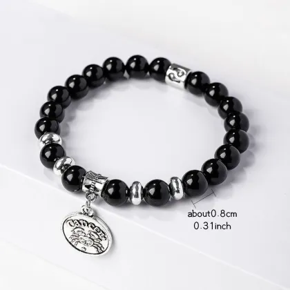 Wholesale Obsidian Twelve Constellations Bracelet
