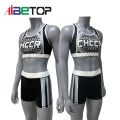 Egyéni szublimáció cheer tánc edzéskészlet termés teteje