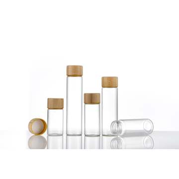 Clear Glass Bottles with Lid for Storage