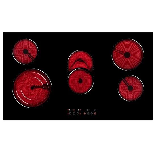 China Manufacturer 5 Zone Black Glass Electric Hob