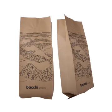 Flat Bottom Kraft Paper Bio Degradable Coffee Bag