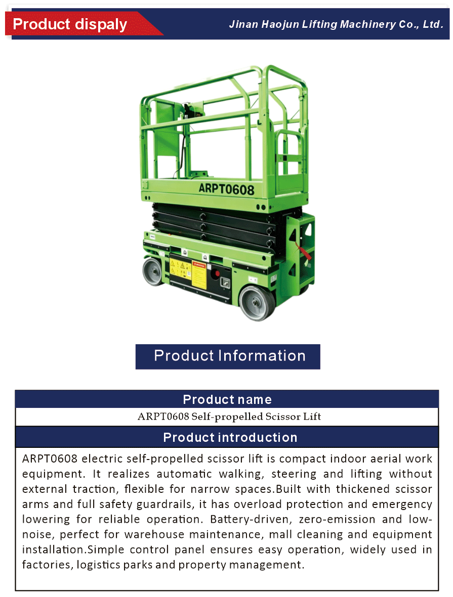 Compact battery scissor work platform