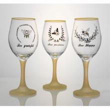 glitter glass personalised wine glass goblet bee design