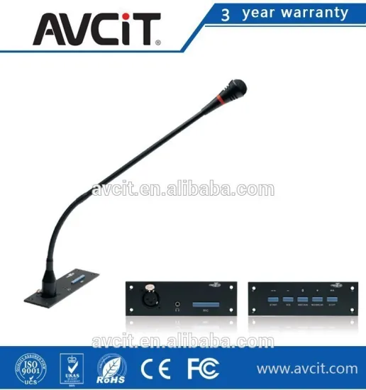 With voting and LED display feature Embedded chairman microphone