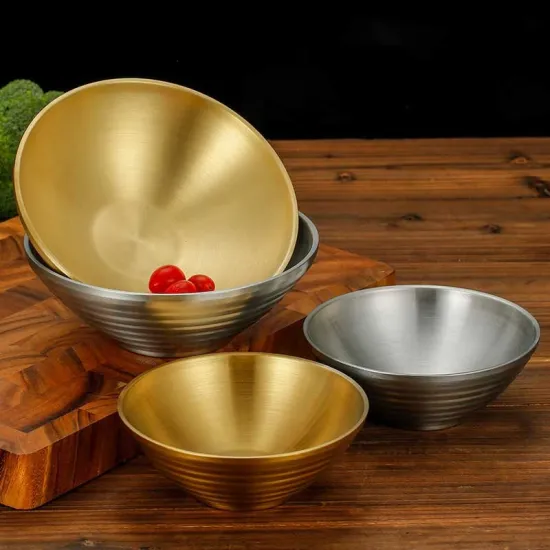 Wholesale Metal SUS304 Stainless Steel Ramen Bowl for Restaurant Rice Noodle Sauce Fruit Salad