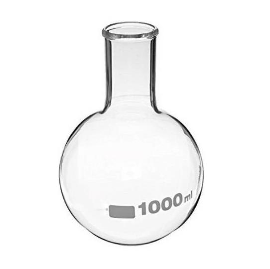 Flash bouillonnant en verre couché court 1000 ml