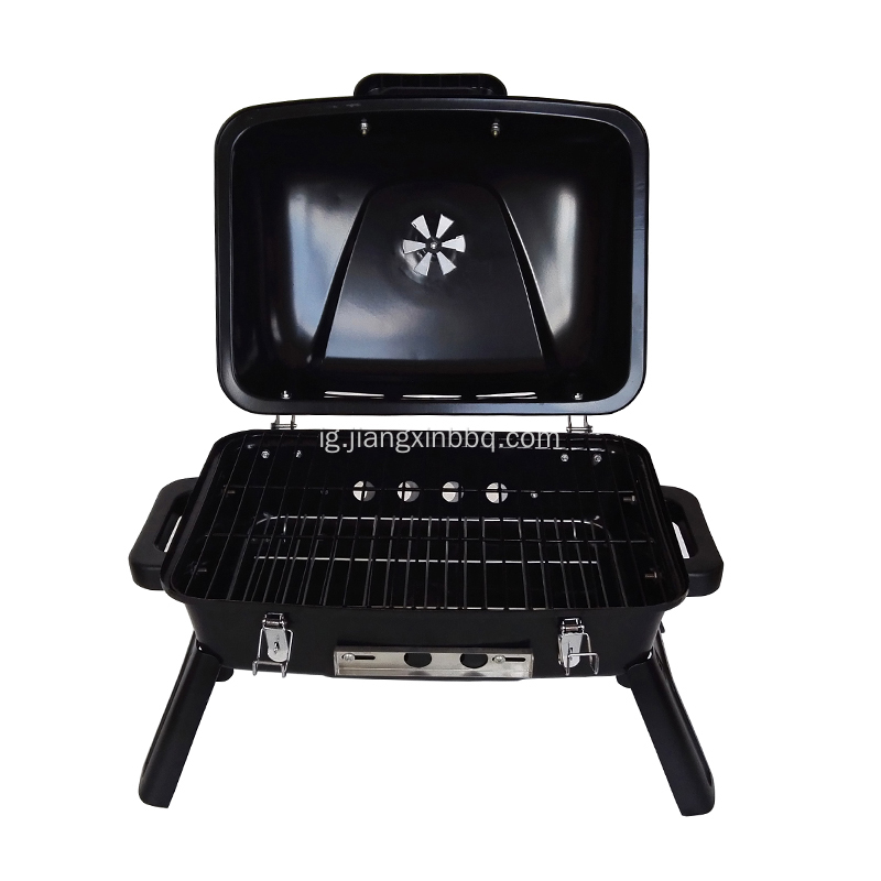 Grill picnic BBQ nwere ike ibugharị nwere ụkwụ mpịaji