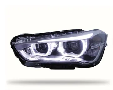 2016-2019 BMW X1 F48 F49 Headlight Assembly LED Modification Kit with Angel Eyes and DRL