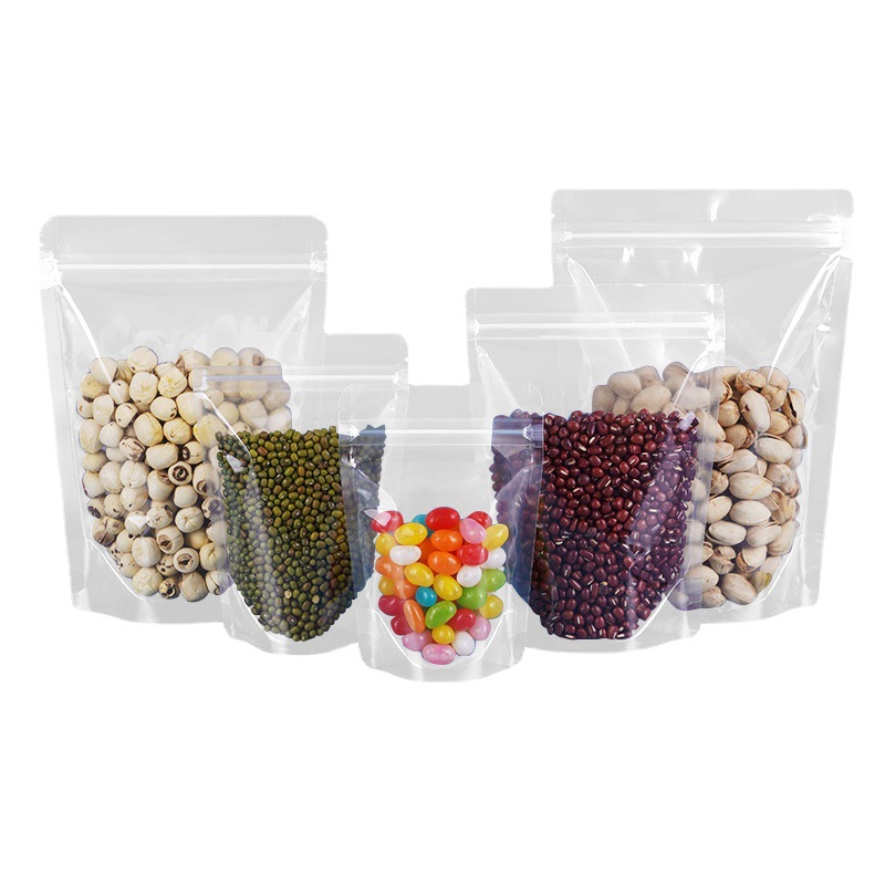 Transparent återförslutningsbar Ziplock Food Packing Stand Up Pouches