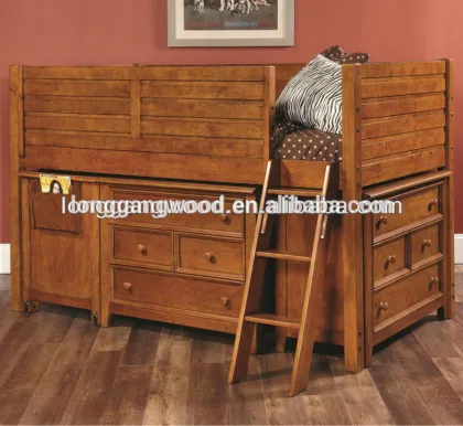 Wooden baby bed Double white children bed Black children bed