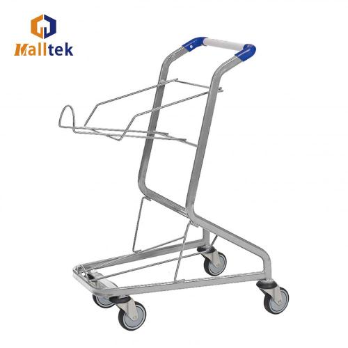 Zinc Plated Grocery Shop Two Basket Trolley