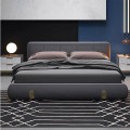 Minimalist Dark Grey Bedroom Bed