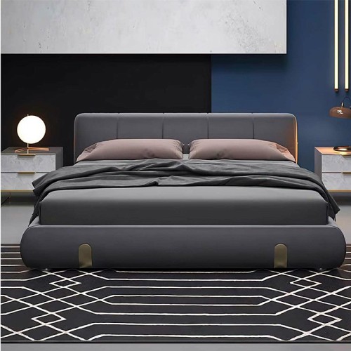 Minimalist Dark Grey Bedroom Bed