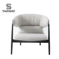 Fabric Chair Home Furniture Solid Wood Frame Metal Base White Wholesale cafe Chair Upholstered Living Room Armchair Chairs