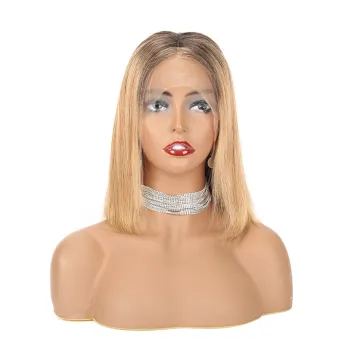 1B 27 Pink HD Swiss Lace Front Human Hair Short Bob Wig Blonde Purple Blue Burg Red Ombre Bob Wig Brazilian Human Hair Color Wig