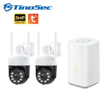 Tuya HD 3MP 4CH Mini Wireless NVR Kit - Two Way Audio CCTV Camera System
