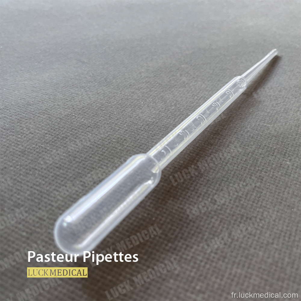 PLSATIC PASTEUR PIPETTE LAB Utilisation de 1 ml / 3 ml / 5 ml