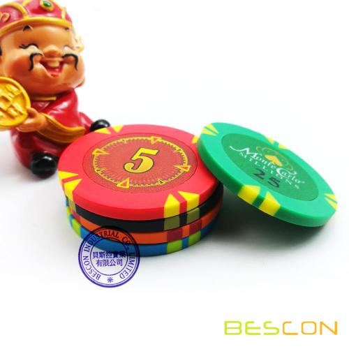 Bescon High Quality New Style Clay Poker Chips with Custom Sticker