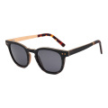 Round Polarised Wooden Sunglasses