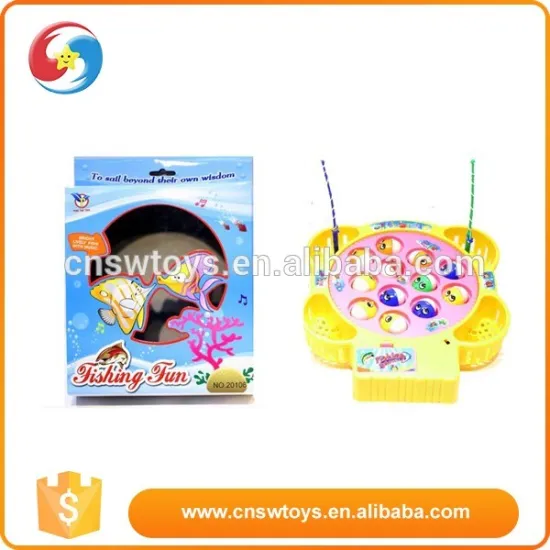 Small yellow plate Wind up fishing game kid toys outdoor