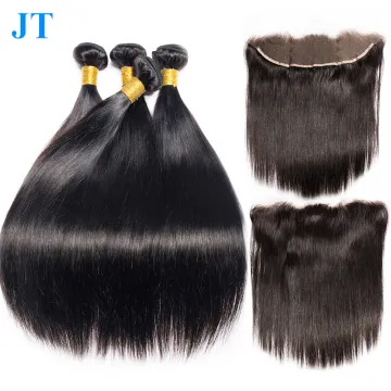 Straight Malaysian Hair Weave Bundles With Closure