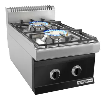 Two Burner Glass Stainless Steel Finish Black Gas Stove