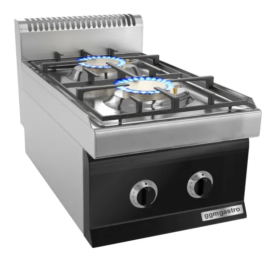 Two Burner Glass Stainless Steel Finish Black Gas Stove
