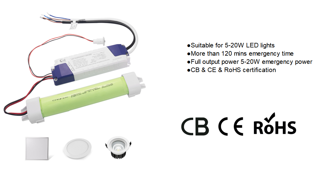 Emergency lighting power supply of rated voltage