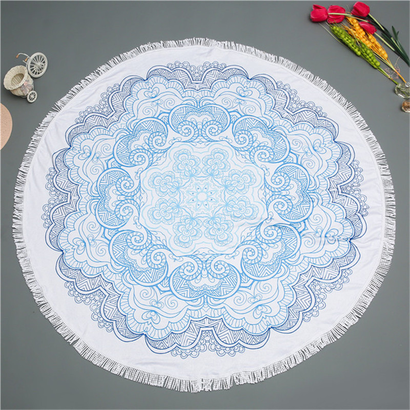 Lotus Round Beach Towel