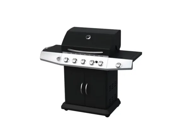 Different Colors Powder Coated 5 Burners BBQ Gas Grill with Side Burner
